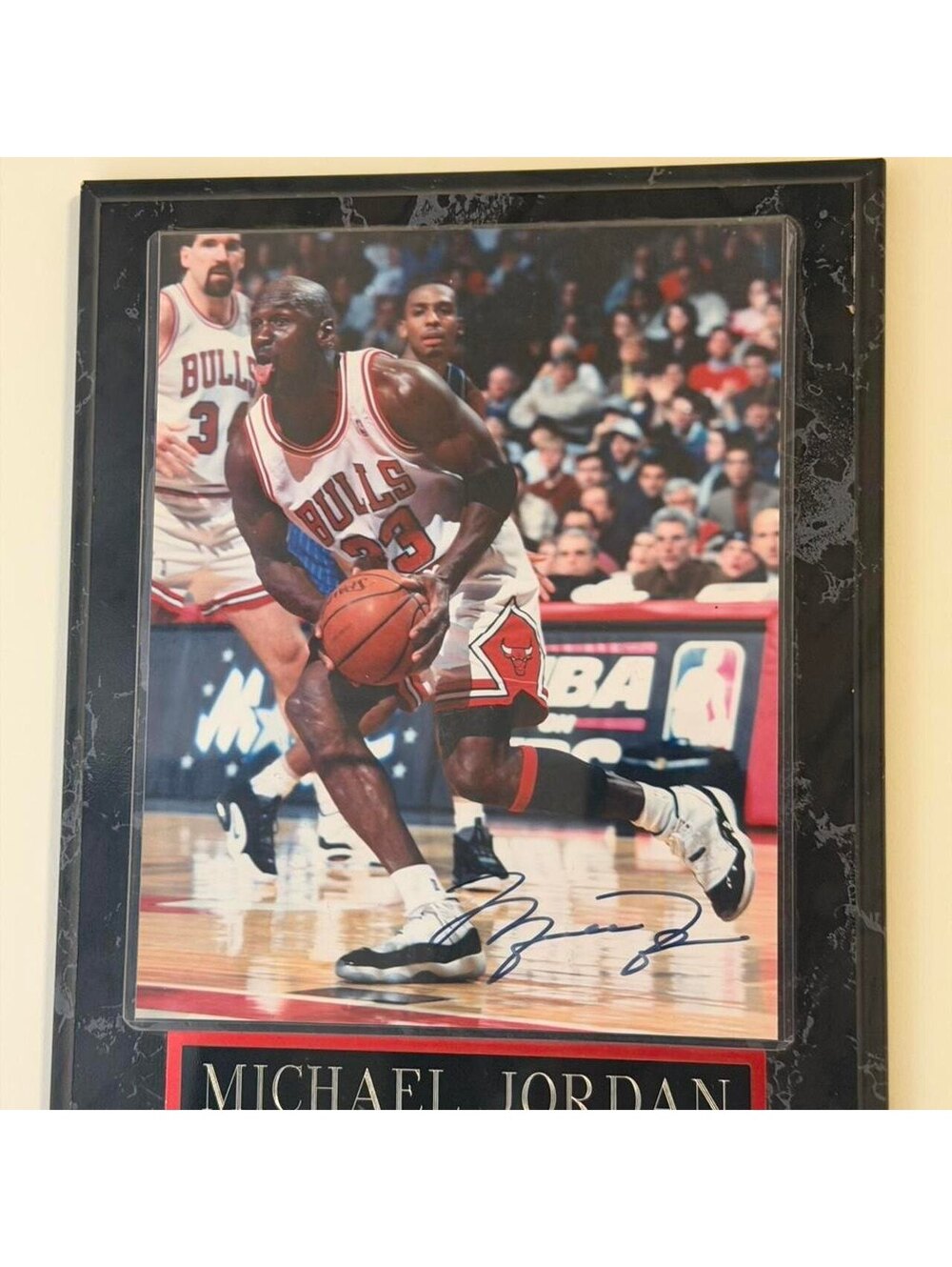 Michael Jordan Autographed Basketball Photo w COA